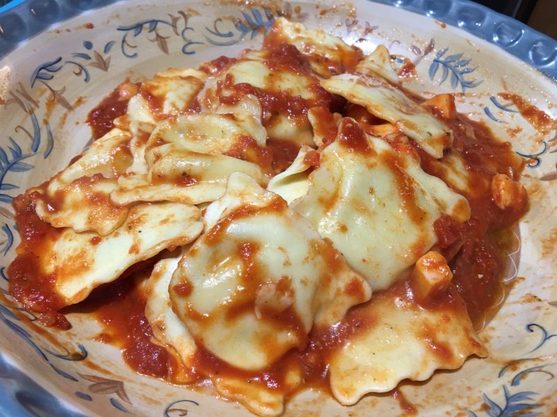 Ravioli & Fire Roasted Peppers with Tomatoes